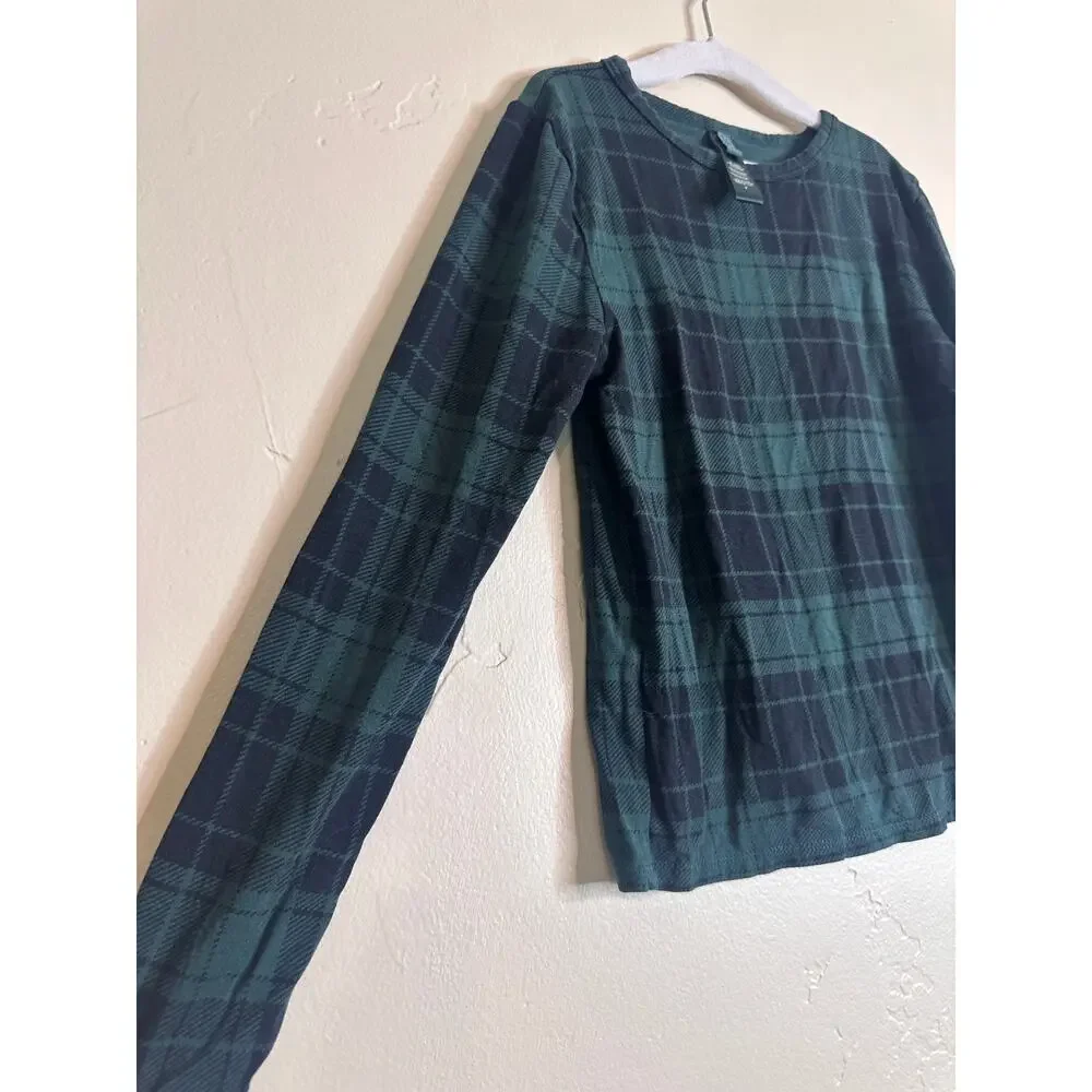 Skims Kids Plaid Long Sleeve Top Size 7